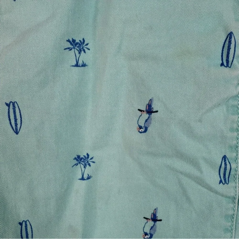 The Children's Place shorts surf boards palm trees Mint Shorts Blue Pattern